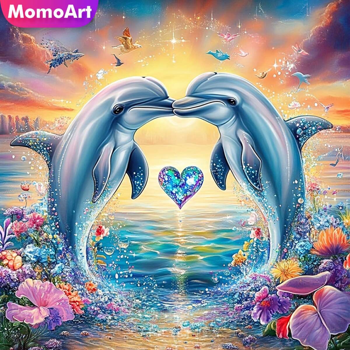 Photo Mosaic Print - Momoart جديد وصول الماس اللوحة دولفين