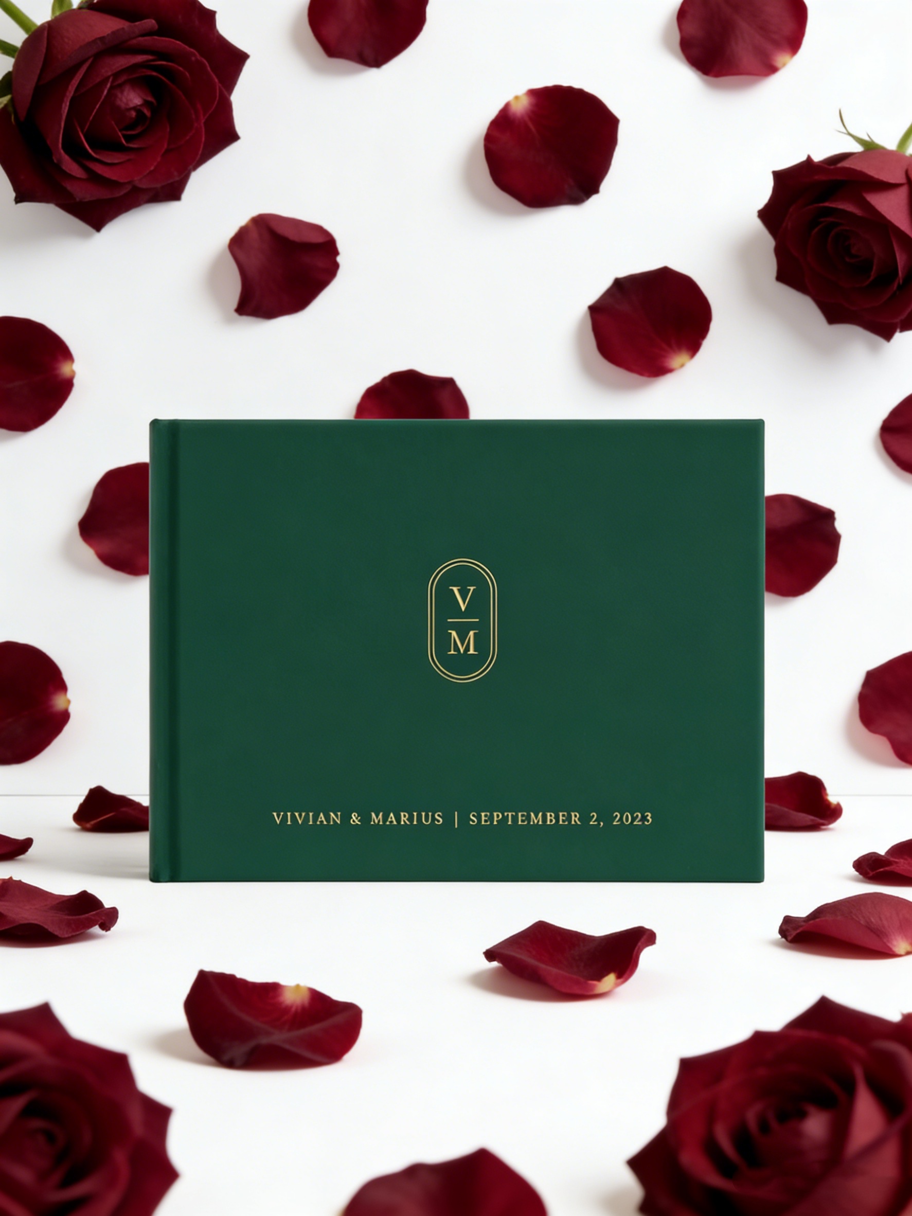 Custom Photo Book - دفتر ضيوف زفاف أنيق مخصص، ألبوم