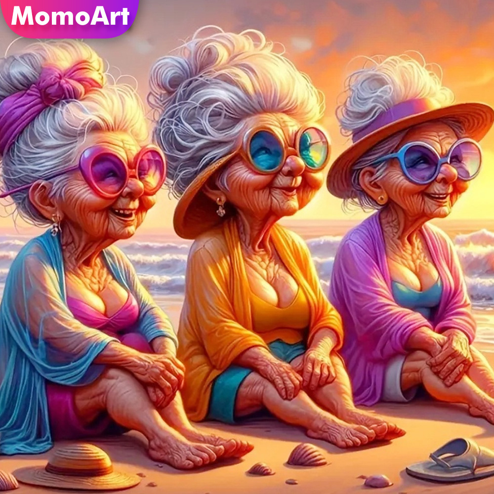 Photo Mosaic Print - موموارت الماس اللوحة سيدة عجوز المرأة