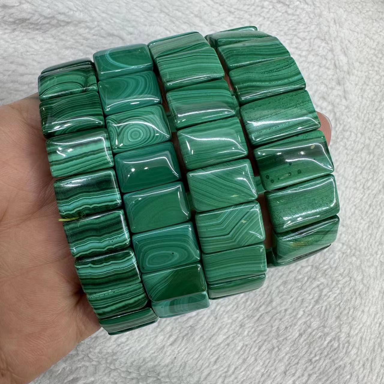 Coordinates Bracelet - سوار كريسوكولا ملكيت أخضر طبيعي للرجال