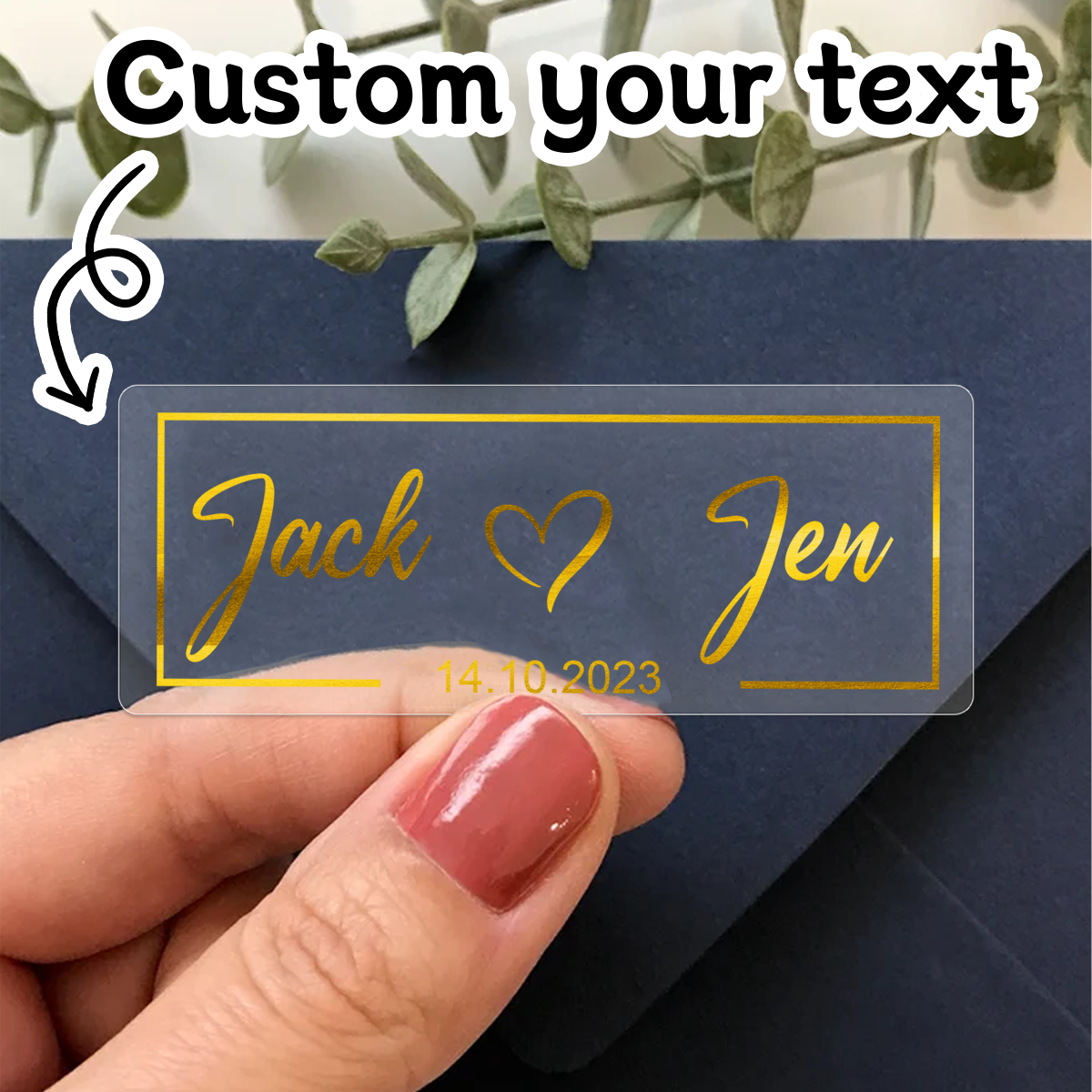 Personalised Candle Label - 30-240 قطعة ملصقات زفاف مستطيلة مخصصة