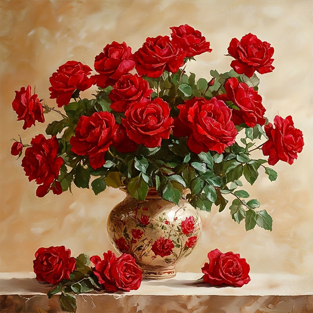 Photo Mosaic Print - روز الماس اللوحة كامل مربع جولة