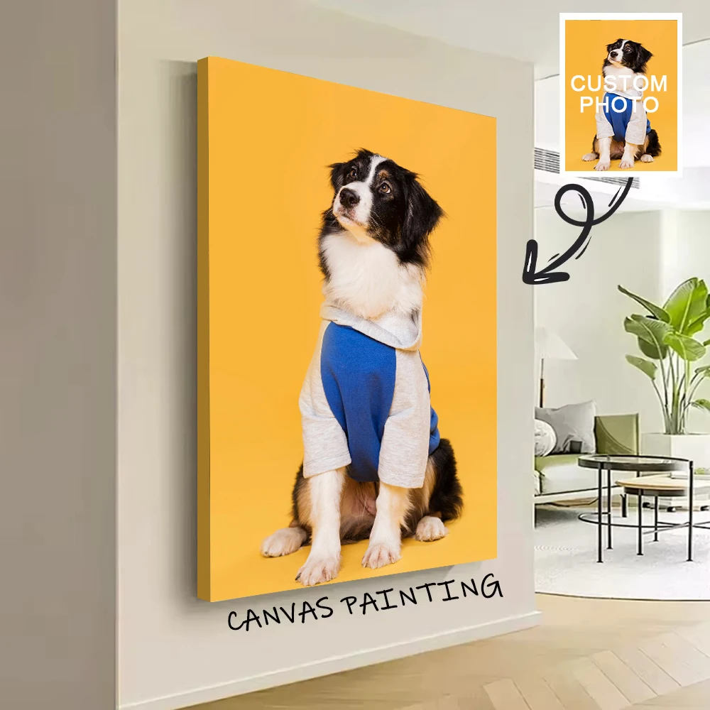 Pet Portrait Custom - لوحة قماشية مخصصة بصورة الحيوانات الأليفة،