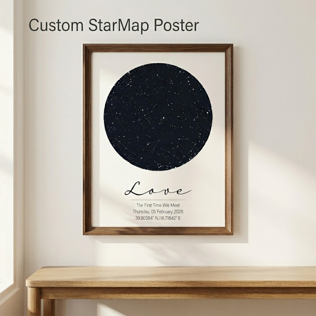 Custom Star Map - لوحة قماشية مخصصة لخريطة النجوم مع