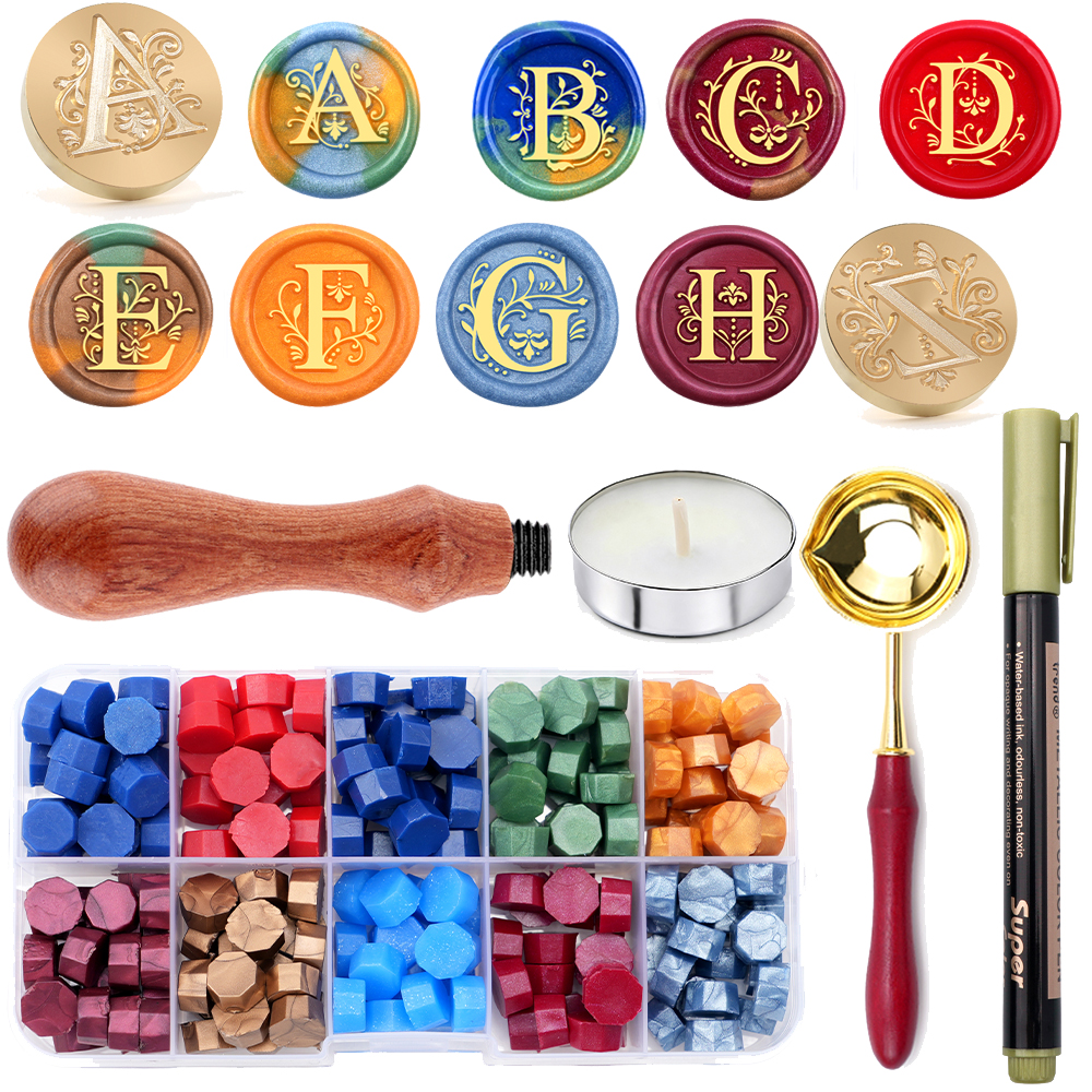 Wax Seal Letter Kit - مجموعة أختام شمعية للحروف الأبجدية -