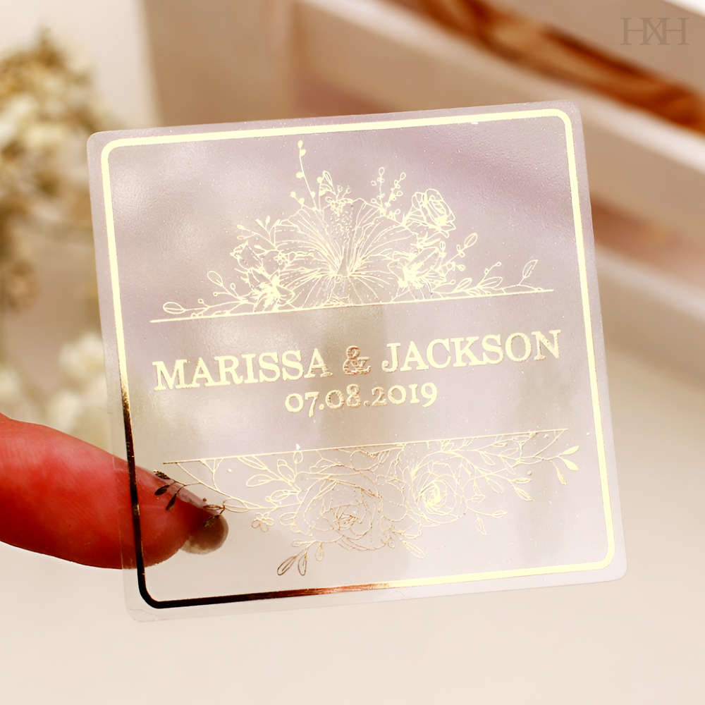 Personalised Candle Label - 50 ورقة من ملصقات الزفاف المخصصة،