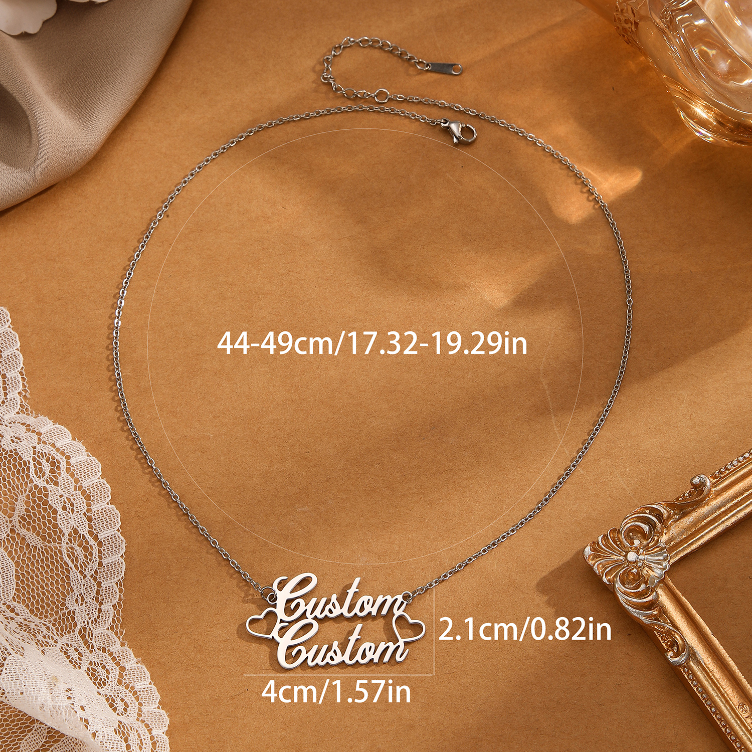 1 قطعة الفولاذ المقاوم للصدأ م - مراجعة Name Necklace Custom وسعره