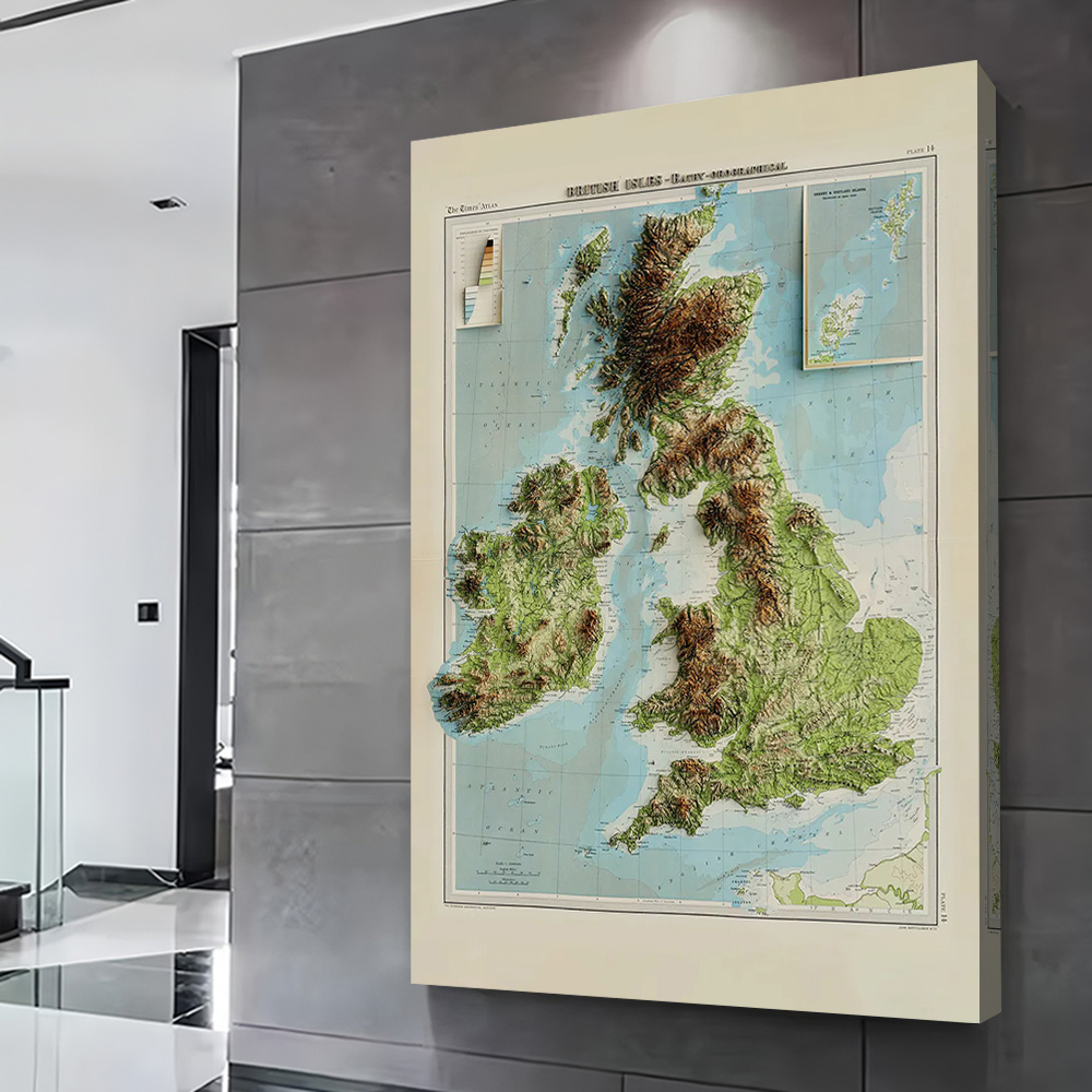 خريطة ثلاثية الأبعاد للجزر الب - مراجعة Custom Map Poster وسعره