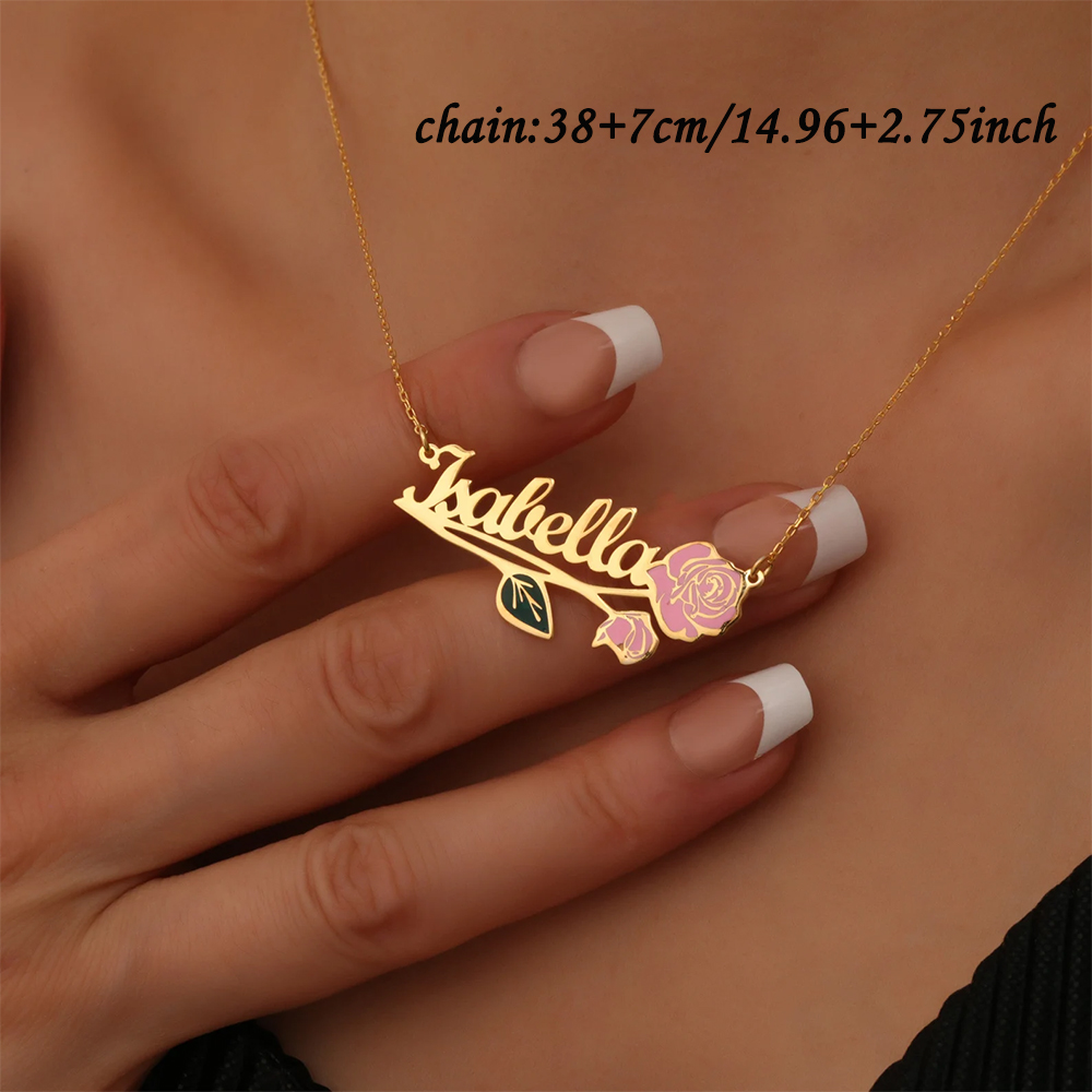 قلادة مخصصة بألوان زاهية مع اس - مراجعة Birth Flower Necklace وسعره