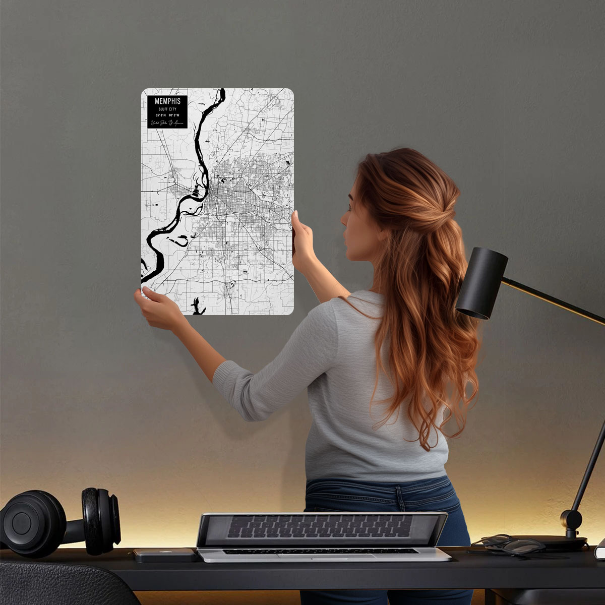 ممفيس TN USA صفيح علامات خريطة - مراجعة Custom Map Poster وسعره
