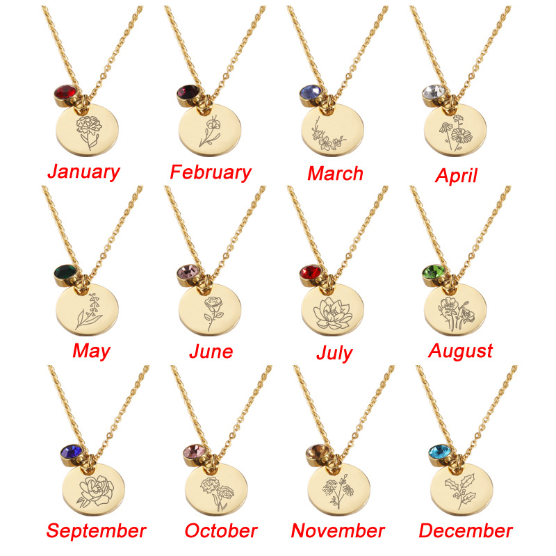 الكريستال جوهرة قلادة للنساء ش - مراجعة Birth Flower Necklace وسعره