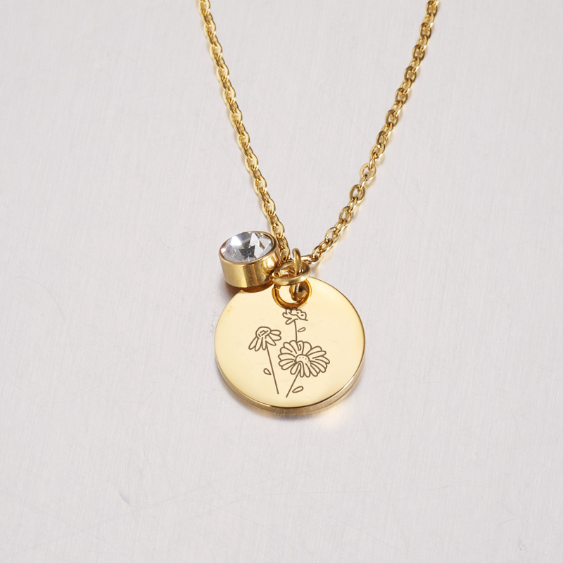 الكريستال جوهرة قلادة للنساء ش - مراجعة Birth Flower Necklace وسعره