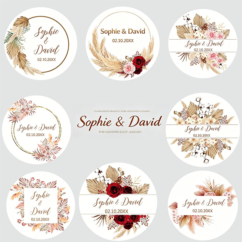 ملصقات زفاف مخصصة بتصميم بوهو  - مراجعة Personalized Name Box وسعره