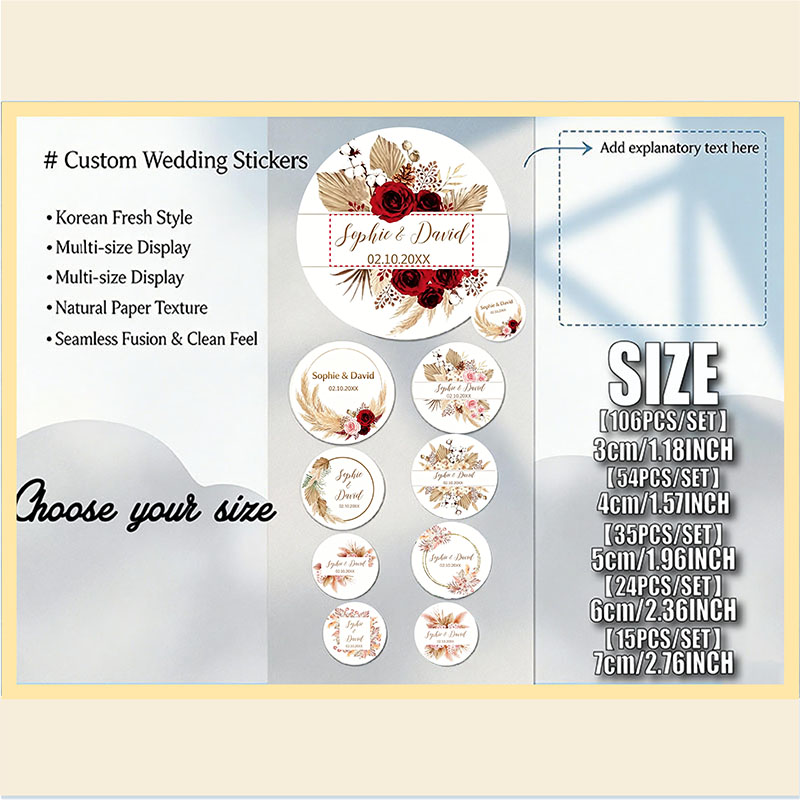 ملصقات زفاف مخصصة بتصميم بوهو  - مراجعة Personalized Name Box وسعره