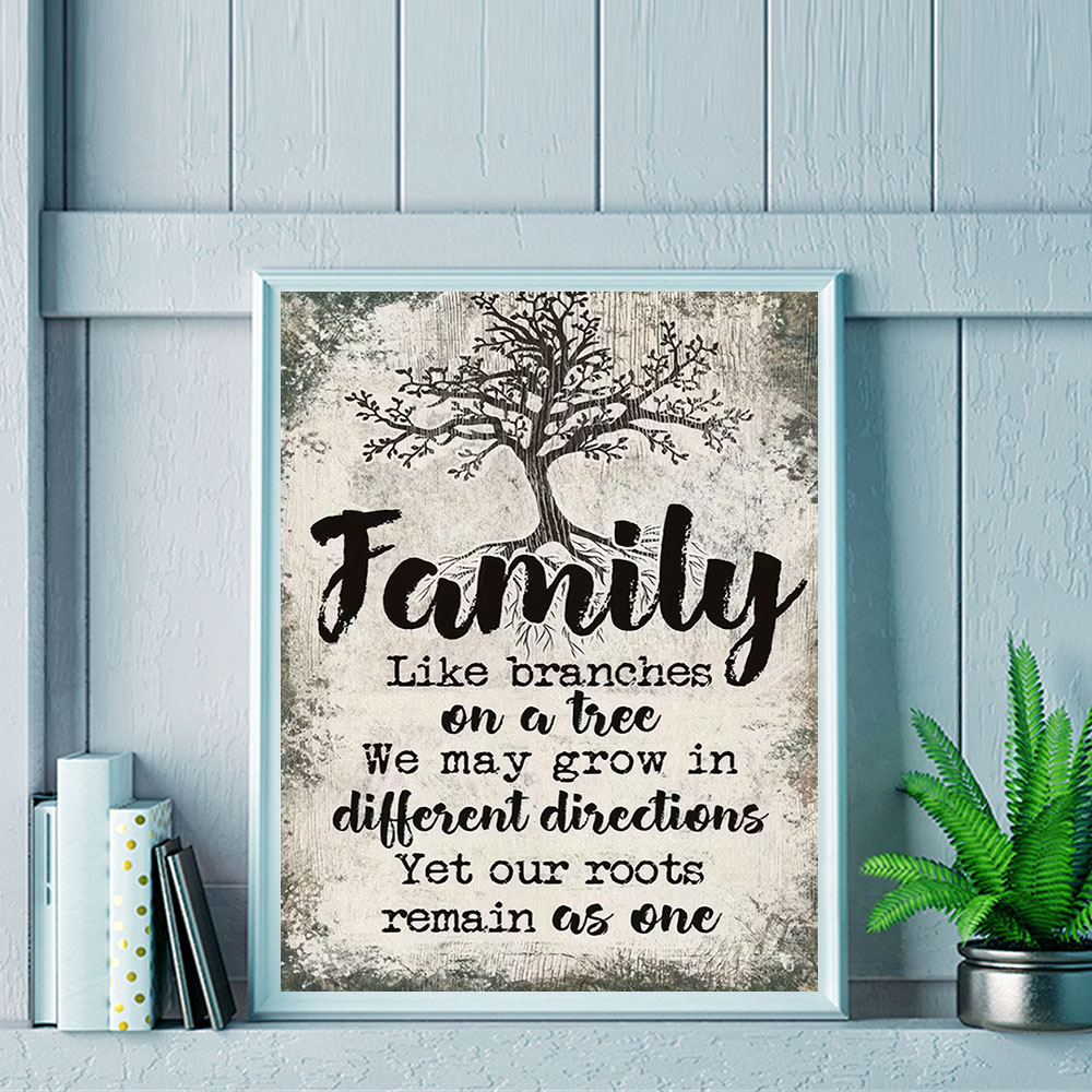 HUACAN طقم تطريز كامل 11CT، تط - مراجعة Family Tree Print وسعره