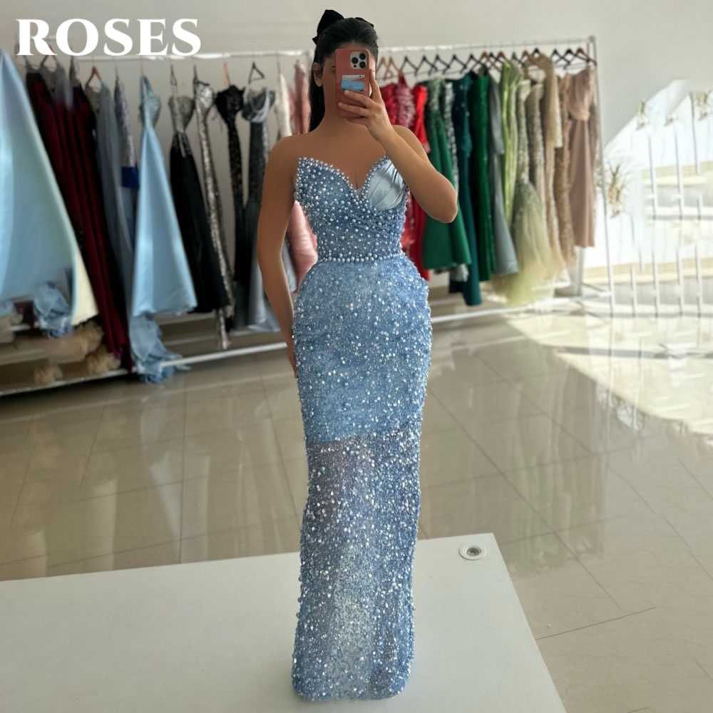 فستان سهرة أنيق باللون الأزرق  - مراجعة Custom Night Sky وسعره
