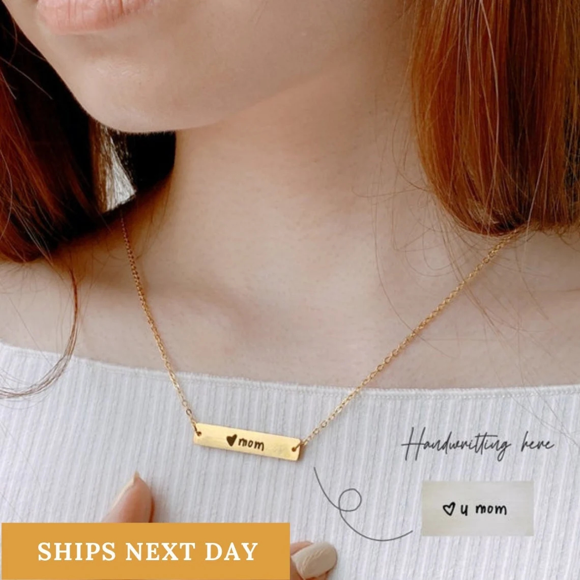Actual Handwriting Bar Necklac - مراجعة Handwriting Necklace Bar وسعره